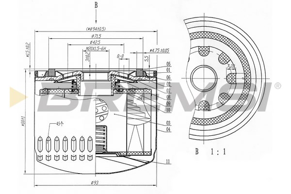 Oil Filter - FL0320 BREMSI