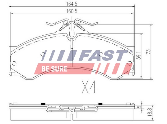 Brake Pad Set, disc brake - FT29015 FAST
