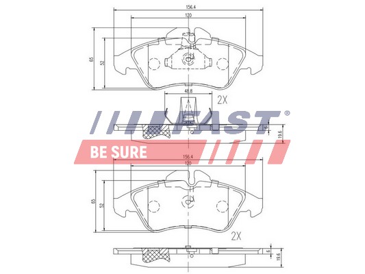 Brake Pad Set, disc brake - FT29016 FAST