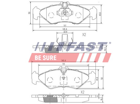 Brake Pad Set, disc brake - FT29017 FAST
