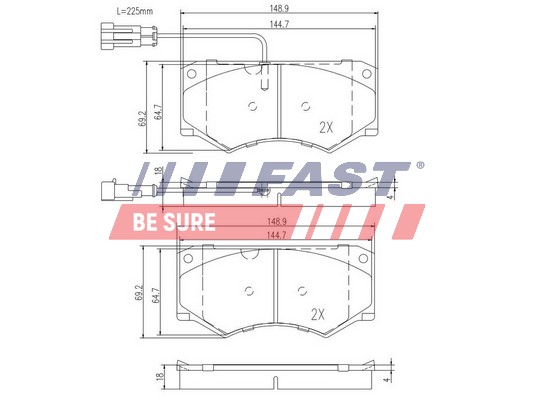 Kit pastiglie freno, Freno a disco - FT29055 FAST