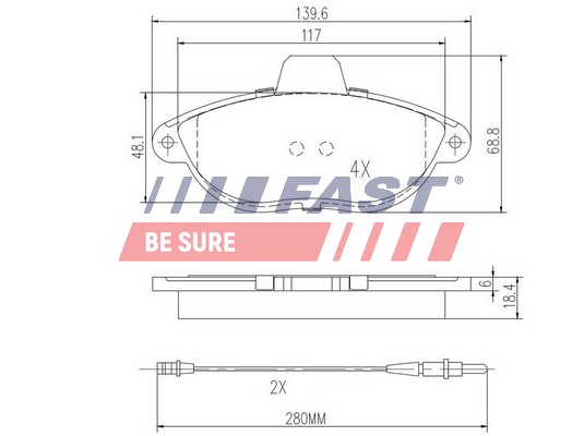 Brake Pad Set, disc brake - FT29067 FAST