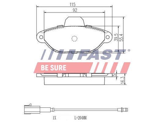 Brake Pad Set, disc brake - FT29084 FAST