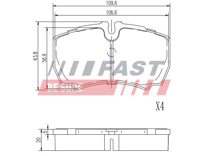 Комплект тормозных колодок, дисковый тормоз - FT29092 FAST
