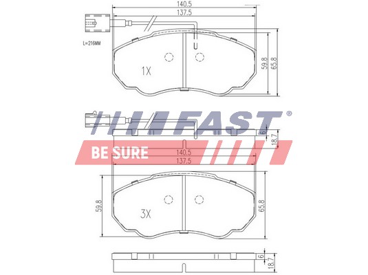 Kit pastiglie freno, Freno a disco - FT29107 FAST