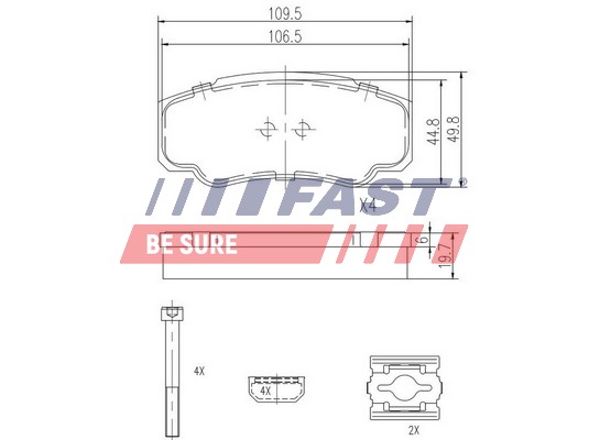 Bremsbelagsatz, Scheibenbremse - FT29109 FAST