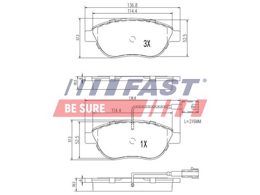 Brake Pad Set, disc brake - FT29113 FAST
