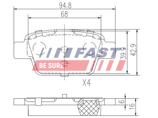 Kit pastiglie freno, Freno a disco - FT29115 FAST