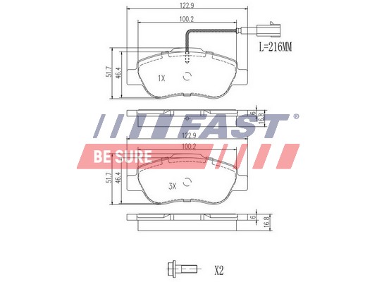 Brake Pad Set, disc brake - FT29123 FAST