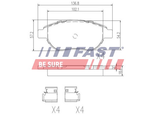Brake Pad Set, disc brake - FT29156 FAST