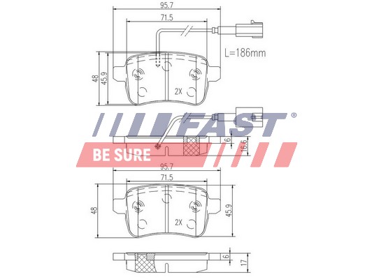 Brake Pad Set, disc brake - FT29168 FAST