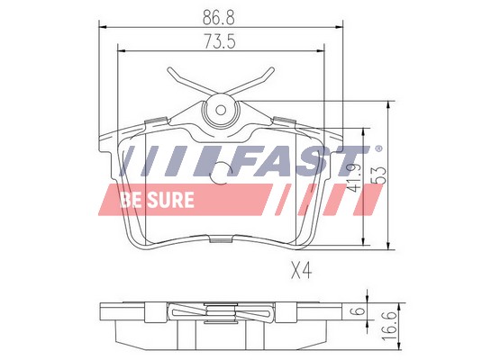 Brake Pad Set, disc brake - FT29515 FAST