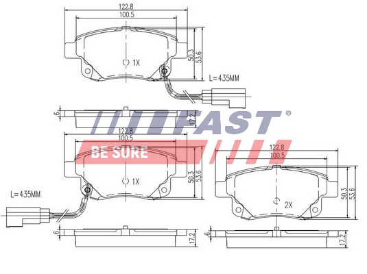 Brake Pad Set, disc brake - FT29523 FAST