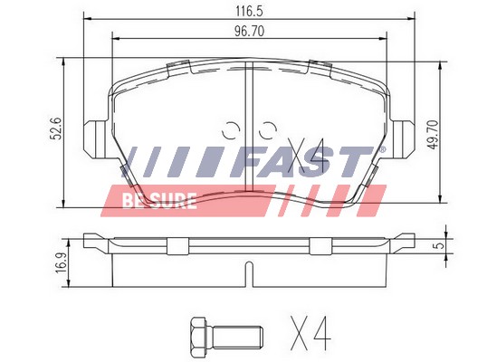 Brake Pad Set, disc brake - FT29530 FAST