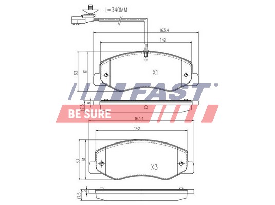 Brake Pad Set, disc brake - FT29537 FAST