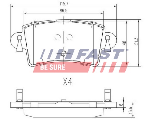 Brake Pad Set, disc brake - FT29541 FAST