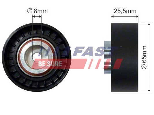 Deflection/Guide Pulley, V-ribbed belt - FT44537 FAST