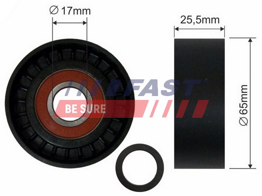 Tensioner Pulley, V-ribbed belt - FT44567 FAST