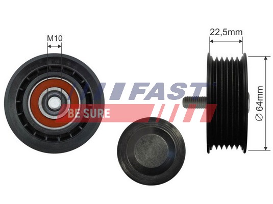 Deflection/Guide Pulley, V-ribbed belt - FT44588 FAST