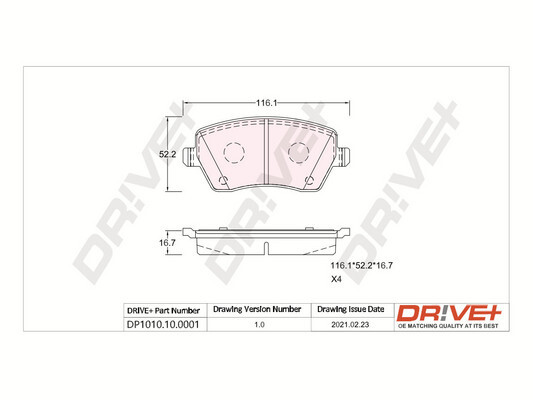 Brake Pad Set, disc brake - DP1010.10.0001 Dr!ve+