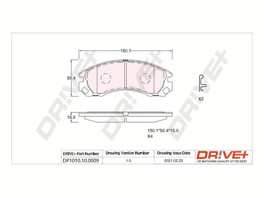 Brake Pad Set, disc brake - DP1010.10.0009 Dr!ve+