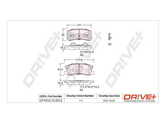 Kit pastiglie freno, Freno a disco - DP1010.10.0012 Dr!ve+