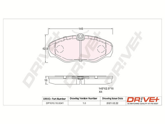 Brake Pad Set, disc brake - DP1010.10.0041 Dr!ve+
