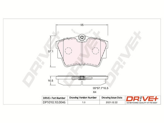 Brake Pad Set, disc brake - DP1010.10.0046 Dr!ve+