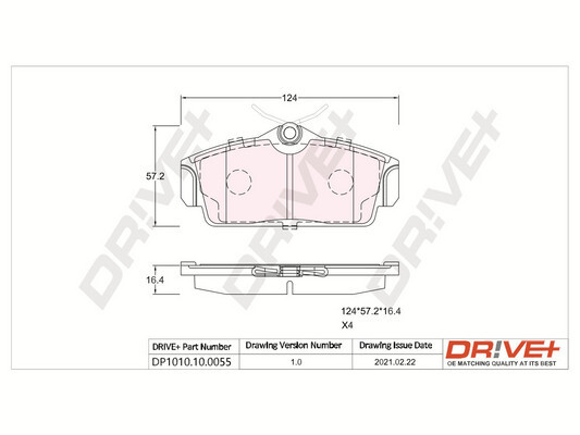 Brake Pad Set, disc brake - DP1010.10.0055 Dr!ve+