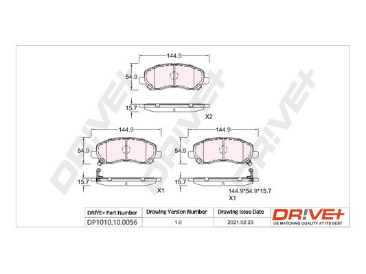 Kit pastiglie freno, Freno a disco - DP1010.10.0056 Dr!ve+