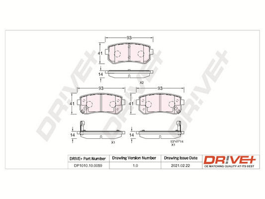 Kit pastiglie freno, Freno a disco - DP1010.10.0059 Dr!ve+