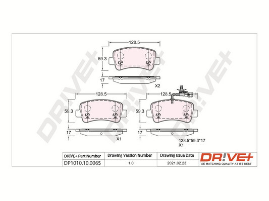 Kit pastiglie freno, Freno a disco - DP1010.10.0065 Dr!ve+
