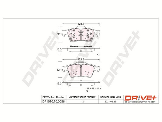 Kit pastiglie freno, Freno a disco - DP1010.10.0086 Dr!ve+