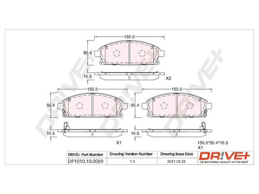 Kit pastiglie freno, Freno a disco - DP1010.10.0089 Dr!ve+