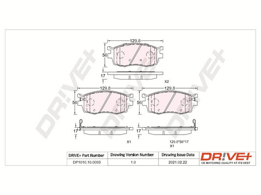 Brake Pad Set, disc brake - DP1010.10.0093 Dr!ve+