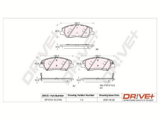 Brake Pad Set, disc brake - DP1010.10.0145 Dr!ve+