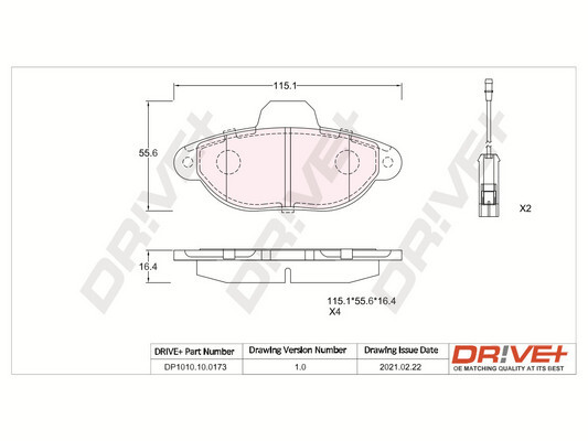 Brake Pad Set, disc brake - DP1010.10.0173 Dr!ve+