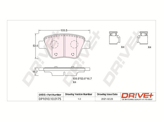 Brake Pad Set, disc brake - DP1010.10.0175 Dr!ve+