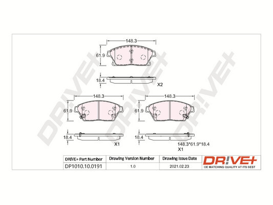 Brake Pad Set, disc brake - DP1010.10.0191 Dr!ve+