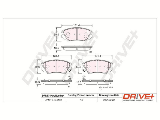 Brake Pad Set, disc brake - DP1010.10.0192 Dr!ve+