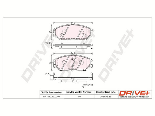 Brake Pad Set, disc brake - DP1010.10.0200 Dr!ve+