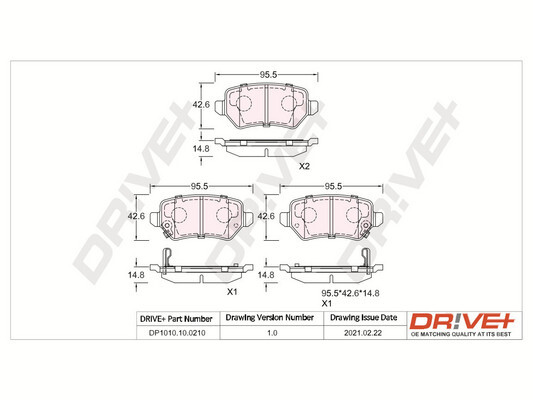 Kit pastiglie freno, Freno a disco - DP1010.10.0210 Dr!ve+