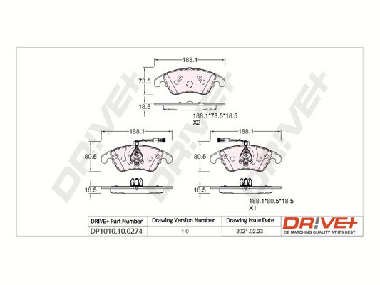 Brake Pad Set, disc brake - DP1010.10.0274 Dr!ve+