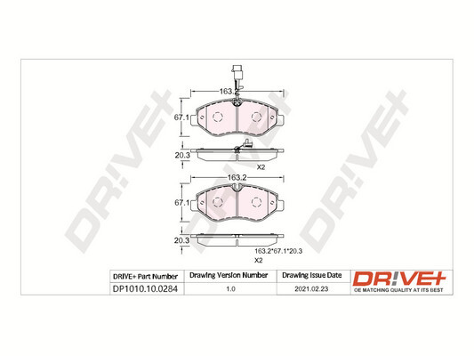 Kit pastiglie freno, Freno a disco - DP1010.10.0284 Dr!ve+