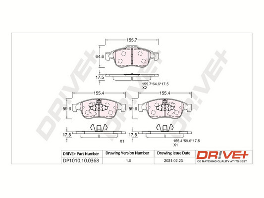 Kit pastiglie freno, Freno a disco - DP1010.10.0368 Dr!ve+