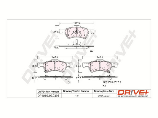 Brake Pad Set, disc brake - DP1010.10.0395 Dr!ve+