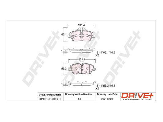 Kit pastiglie freno, Freno a disco - DP1010.10.0396 Dr!ve+