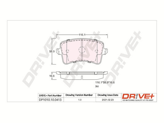 Kit pastiglie freno, Freno a disco - DP1010.10.0413 Dr!ve+