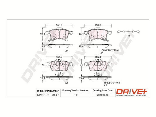 Kit pastiglie freno, Freno a disco - DP1010.10.0439 Dr!ve+