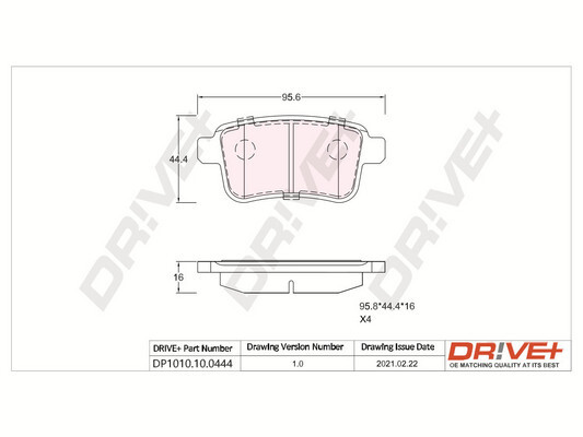 Kit pastiglie freno, Freno a disco - DP1010.10.0444 Dr!ve+